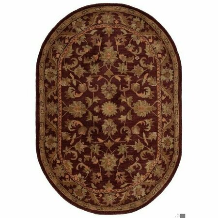 Safavieh 6 x 6 ft. Square Traditional Antiquity- Wine and Gold Hand Tufted Rug AT52B-6SQ